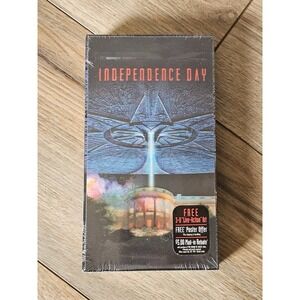 Independence Day VHS Tape 1996 Fox Lenticular 3D Box Will Smith Movie New Sealed
